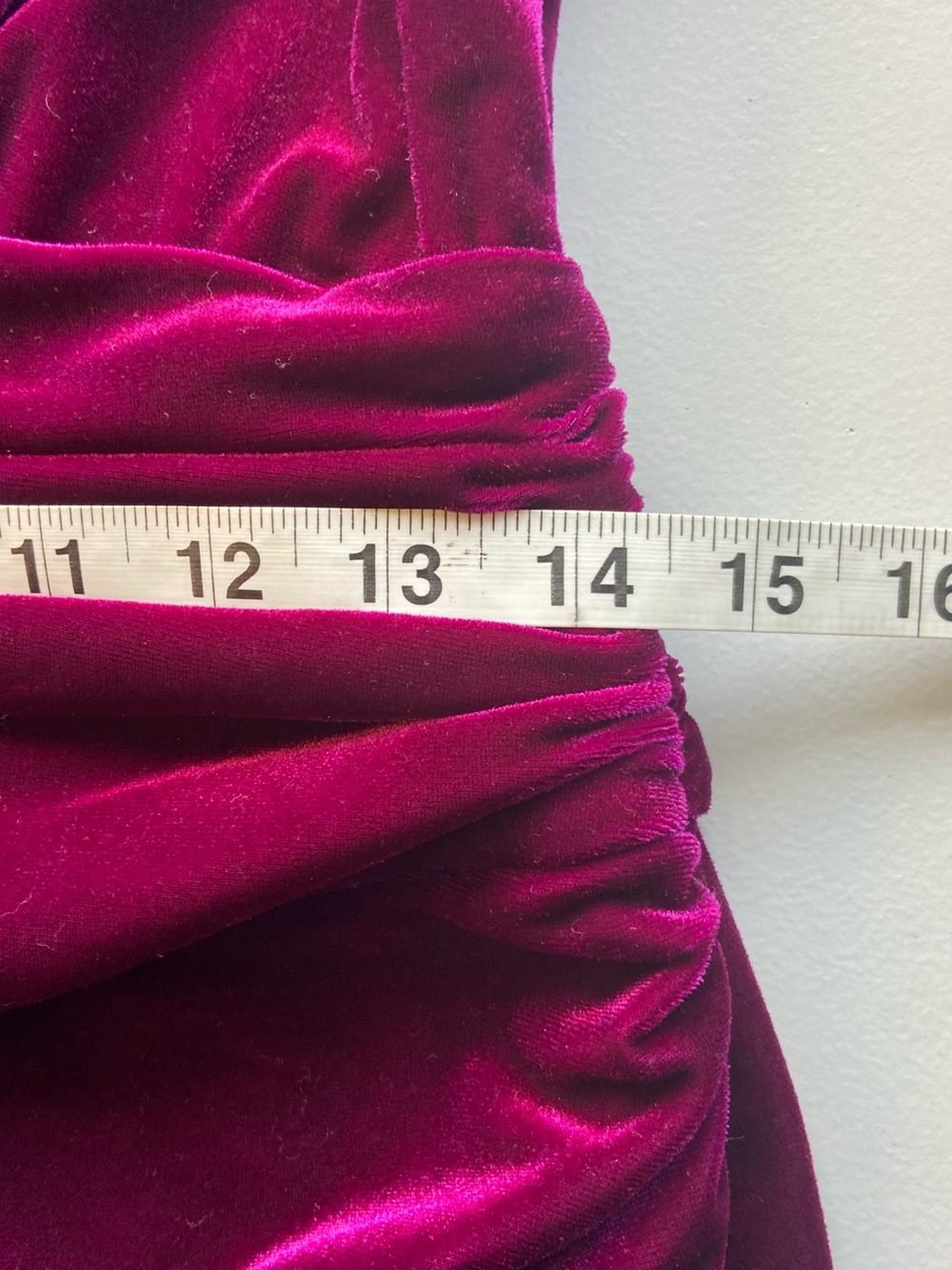 Lauren Ralph Lauren Velvet Puff Sleeve Dress Sz 8 Purple Ruched Faux Wrap Skirt - Picture 10 of 12